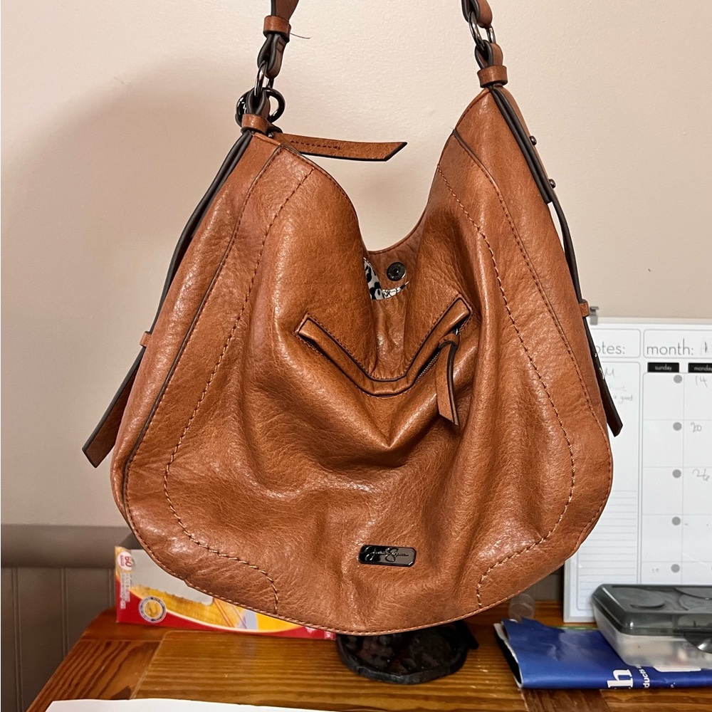 Jessica Simpson tan vegan hobo bag